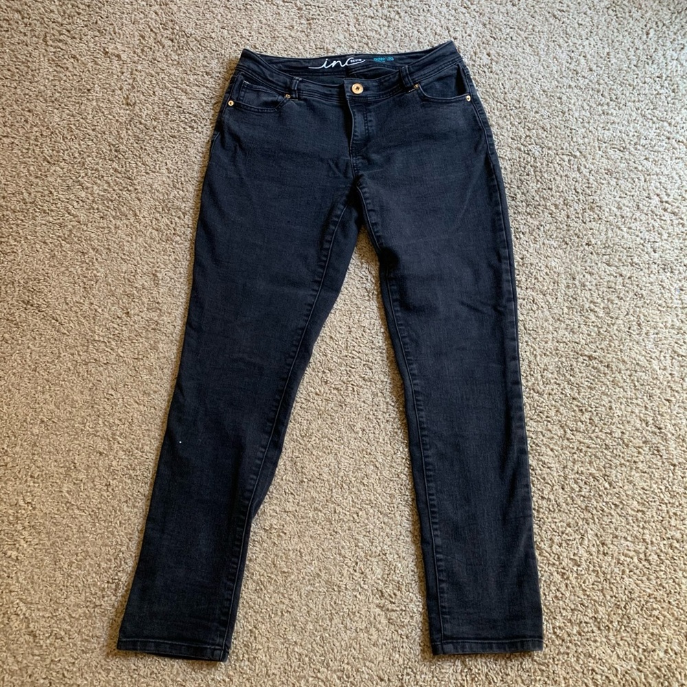 INC Denim skinny leg, curvy fit, black jeans